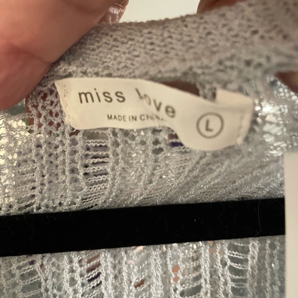 miss love sweater. Knit. Long sleeve. Large. NWT. Dusty blue. - Picture 3 of 7